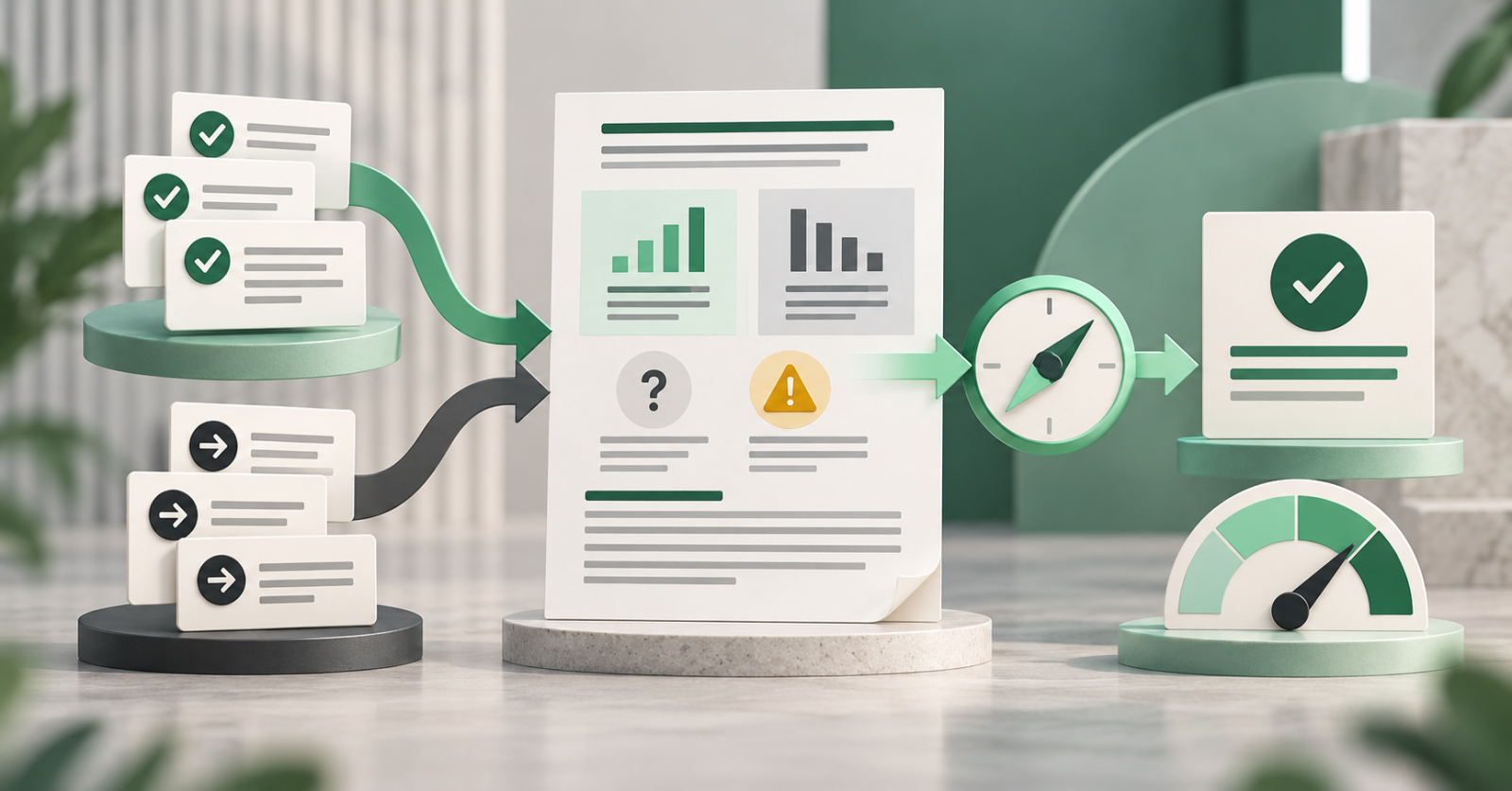 Decision brief koji povezuje dokaze za i protiv, nepoznanice i rizike s preporukom i razinom sigurnosti.