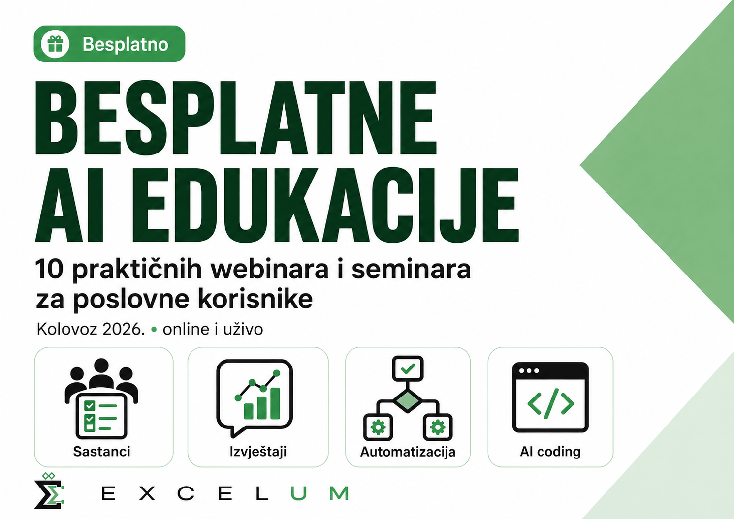 Besplatne AI edukacije u kolovozu: 10 praktičnih webinara i seminara za poslovne korisnike